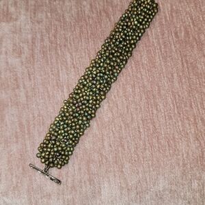 Chic Olive Beaded Bracelet